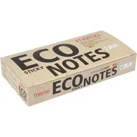 Memo memo Haftnotizen 3 x 2 Blöcke á 80 Blatt 75 x 75 mm, gelb pink grün im Recyclingkarton – Produktbild 1 von 1