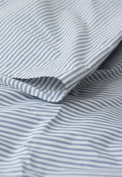 MELA MELA Perkal Kopfkissenbezug MAJULI Stripes, Blau / naturweiss gestreift, – Produktbild 3 von 4