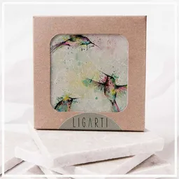 LIGARTI Fliesenuntersetzer »3 Kolibris« von LIGARTI | Design Untersetzer | Natursteinfliese – Produktbild 1 von 1