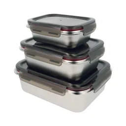 Metaltex Metaltex 3er-Set Frischhaltedosen aus Edelstahl mit PP-Deckel – Produktbild 1 von 1