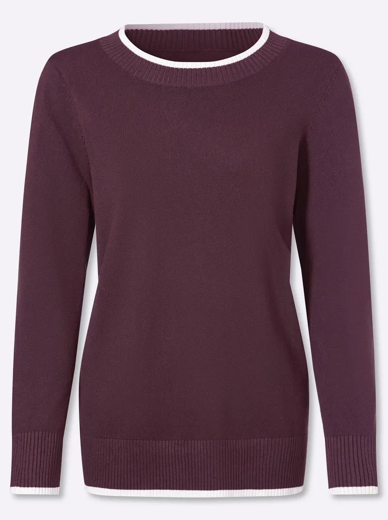 heine Feinstrickpullover burgund, Burgund, – Produktbild 1 von 3