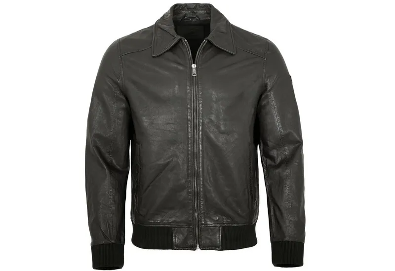 Mauritius Lederjacke MMCrovig Mauritius - Herren Lederjacke Lammnappa schwarz, Schwarz, – Produktbild 1 von 5