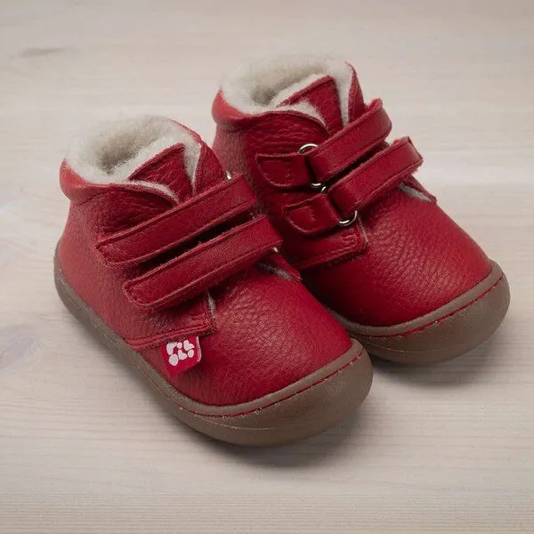 Pololo Pololo Lauflern-Winterschuh "Nino" mit weichem Wollfutter (Bio), Rot, – Produktbild 1 von 4