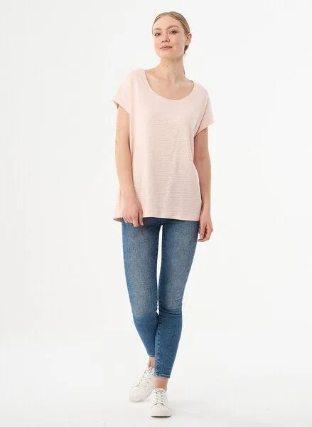 ORGANICATION ORGANICATION T-Shirt aus Bio-Baumwolle mit Strukturmuster, Powder pink, – Produktbild 2 von 4