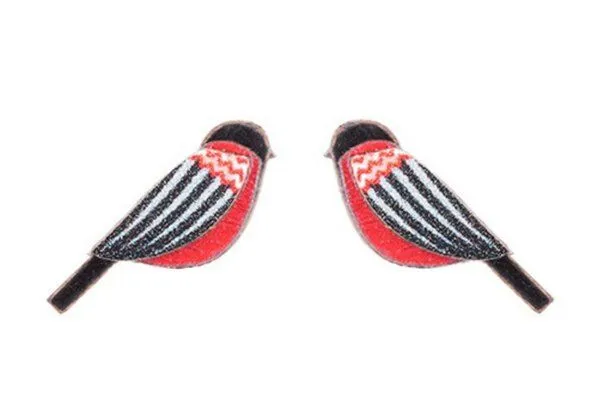 BeWooden BeWooden Holzohrringe Zigzag Cutebird – Produktbild 1 von 4