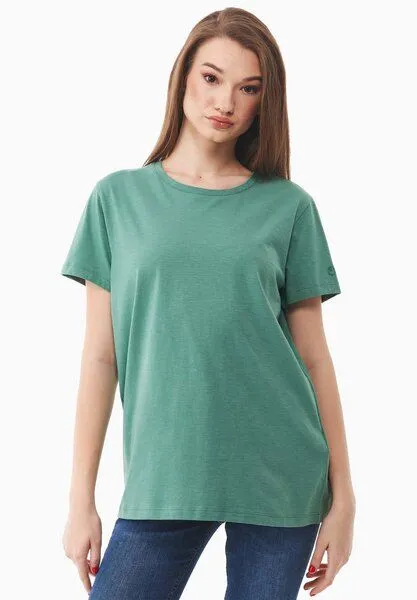 ORGANICATION ORGANICATION Damen Basic T-Shirt aus Bio-Baumwolle, Leaf green, – Produktbild 1 von 4