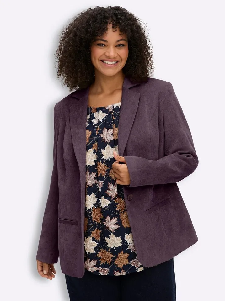 sheego sheego Blusenblazer Blazer Langarm, Lila, – Produktbild 1 von 5