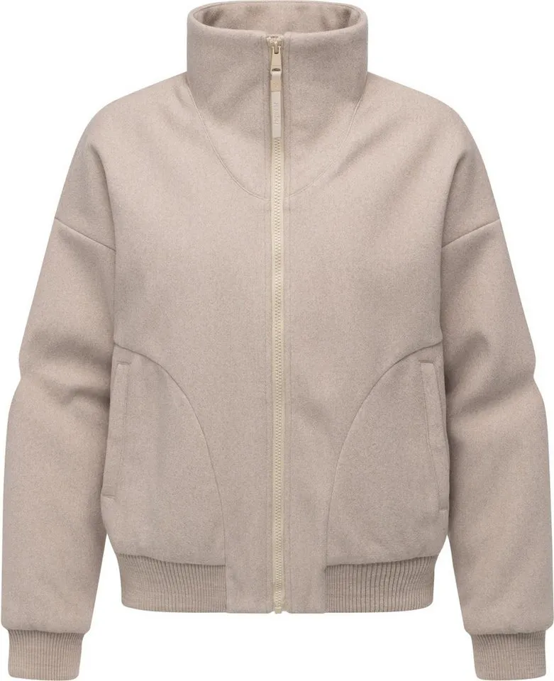 ragwear ragwear Outdoorjacke Toscia angesagte oversized Übergangsjacke in Woll-Optik, Beige|braun, – Produktbild 2 von 5