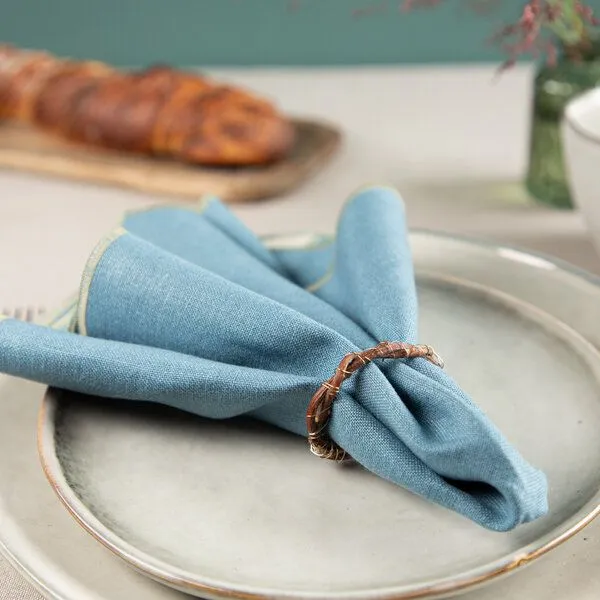 nahtur-design nahtur-design Leinenservietten 4er Set, 100% Leinen, Taubenblau (hellblau), – Produktbild 1 von 4