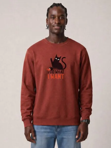 watapparel watapparel Sweatshirt Unisex Cat, Earthy red, – Produktbild 2 von 2