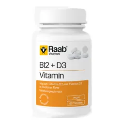 Raab Vitalfood Raab Vitalfood Vitamin B12 + D3, Lutschtabletten, Geschmack Waldbeere, 60 Stück, 90 g – Produktbild 1 von 1