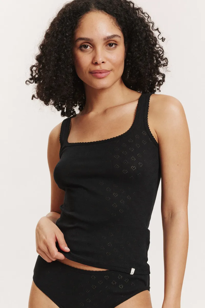 Tranquillo Ajour-Top Rosaa aus Biobaumwolle - black / XL – Produktbild 2 von 5