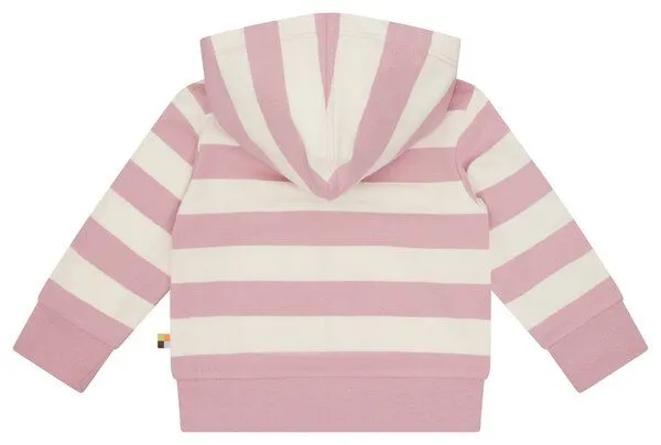 loud + proud loud + proud Babys & Kinder Sweatjacke mit Blockstreifen, GOTS-zertifiziert, Aster(rosa), – Produktbild 2 von 3