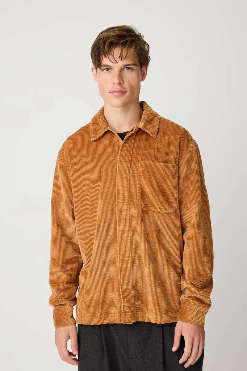 KnowledgeCotton Apparel KnowledgeCotton Apparel Herren vegan Overshirt Aus Cord Lion Braun, Braun, – Produktbild 2 von 2