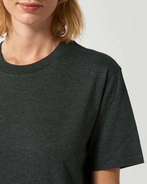 YTWOO YTWOO Unisex T-Shirt mit lässigem Schnitt für Sie und Ihn aus Bio-Baumwolle, Dunkelgrau meliert, – Produktbild 3 von 4