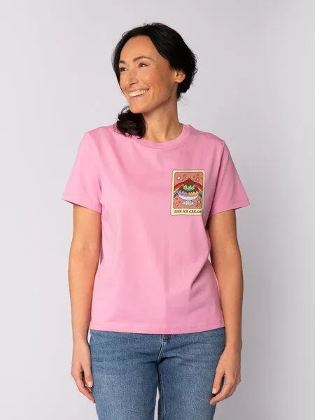 watapparel watapparel T-Shirt Frauen Tarot The Ice Cream, Bubble pink, – Produktbild 1 von 3