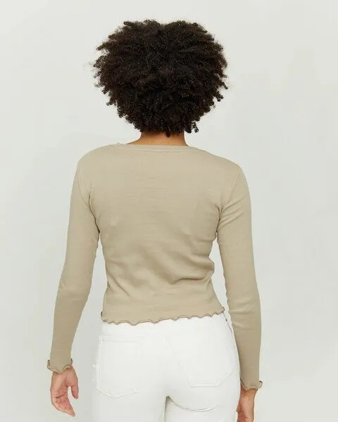 Mazine Mazine Longsleeve - Malbis Longsleeve - aus Bio-Baumwolle, Mushroom (grau), – Produktbild 2 von 3