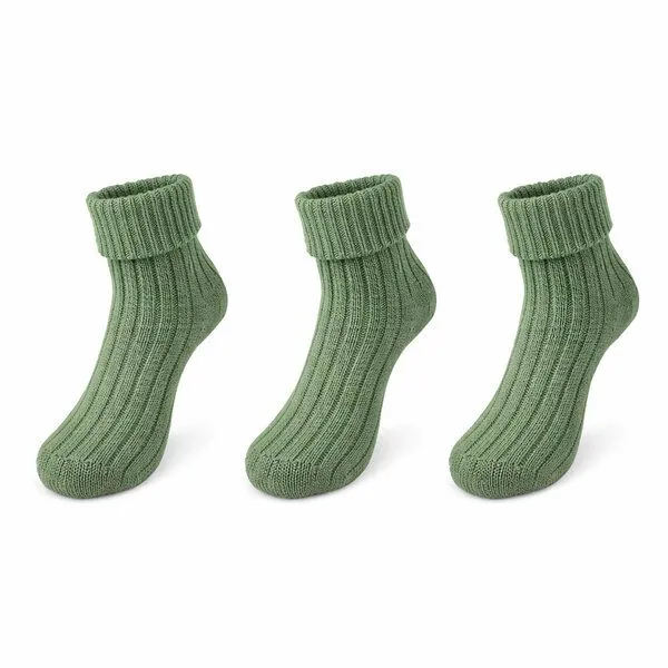 Bruno Barella Bruno Barella Damen Socken aus feiner Lammwolle – 3er-Pack, Salbeigrün, – Produktbild 2 von 2