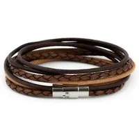 Simaru Simaru Echtleder- /Wickelarmband für Damen & Herren mit Magnetverschluss, Hellbraun, – Produktbild 2 von 5