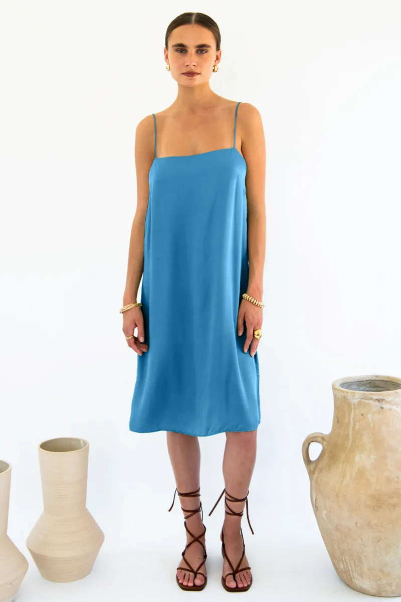 Neu Nomads Neu Nomads Damen vegan Slip Dress Julianne Boxy Ocean, Blau, – Produktbild 2 von 2