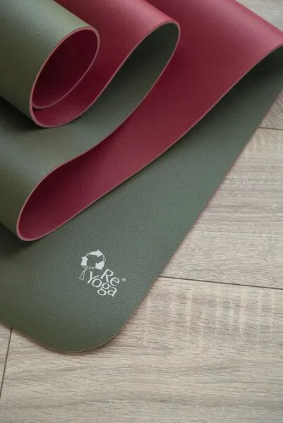 ReYoga ReYoga element GROW 4mm XL - rutschfeste Yogamatte aus 100% Naturkautschuk - extralang, Lotus love (orangerot/violett), – Produktbild 3 von 4