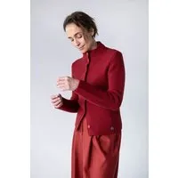 Grenz gang Grenz/gang Damen Strickjacke ELLY aus Schurwolle (kbT) - uni, Rot (karmin), – Produktbild 1 von 1
