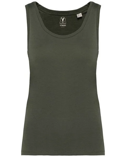 YTWOO YTWOO Damen Tank Top aus 100% Bio-Baumwolle, Khaki, – Produktbild 1 von 3