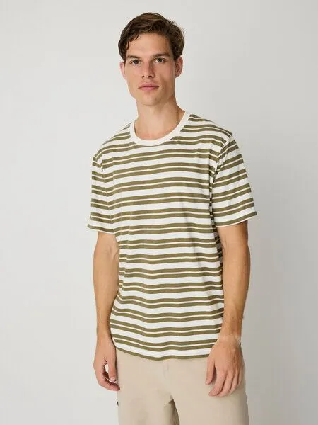 KnowledgeCotton Apparel KnowledgeCotton Apparel Getreiftes T-Shirt aus Bio-Baumwolle, Beige (beige-stripe), – Produktbild 1 von 1