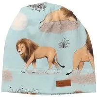 Walkiddy Kinder Beanie „Lion Friends“ GOTS-zertifiziert aus Bio-Baumwolle mintgrün mit Löwenmotiv – Walkiddy – Produktbild 1 von 1