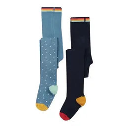 Frugi Frugi Doppelpack Strumpfhosen dunkelblau und Schneehuhn – Produktbild 1 von 1