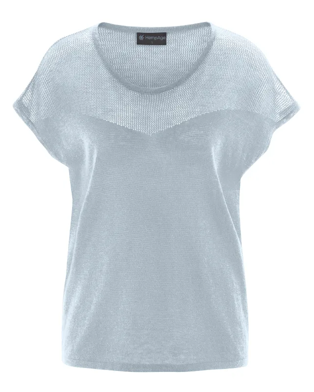HempAge Hempage Damen vegan Top Mesh Platinum, Grau, – Produktbild 2 von 2