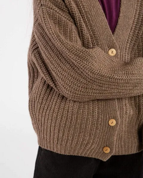 MATONA Matona Strickcardigan für Kinder aus Bio-Baumwolle und Wolle / V-Neck Cardigan, Sepia, – Produktbild 4 von 4