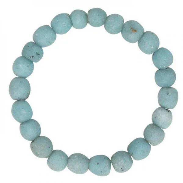 Global Mamas Global Mamas Armband mit Perlen aus Recycling Glas, Durchmesser ca. 7,5 cm, Blau, – Produktbild 1 von 2