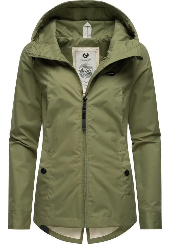 ragwear ragwear Outdoorjacke Monade Übergang stylische Übergangsjacke mit großer Kapuze, Gelb|grün, – Produktbild 2 von 5