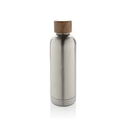 XD Collection Wood Vakuumflasche aus RCS recyceltem Stainless-Steel, silber, Silber, – Produktbild 1 von 1
