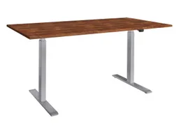 Memo memo Höhenverstellbarer Schreibtisch "ON" grau, Robinie massiv, B 100 x T 60 cm – Produktbild 1 von 1
