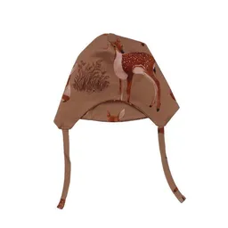 Walkiddy Babymütze GOTS Bio-Baumwolle braun mit Tiermotiv, Ohrenklappen & Bindebändern – Walkiddy, weich, dehnbar & hautfreundlich – Produktbild 1 von 1