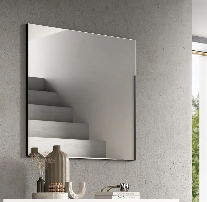 Inn.Furn Garderobenspiegel Cooper (Wandspiegel in Basalt Grau, 80 x 73 cm), Rahmenlos – Produktbild 1 von 5
