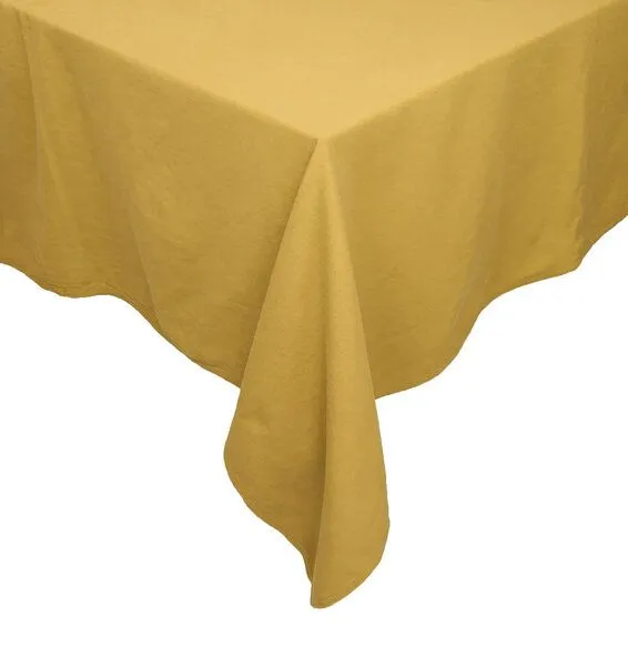 jilda-tex jilda-tex Tischdecke Renforce 100% Bio-Baumwolle Uni MADE IN GREEN, Senfgelb, – Produktbild 1 von 2