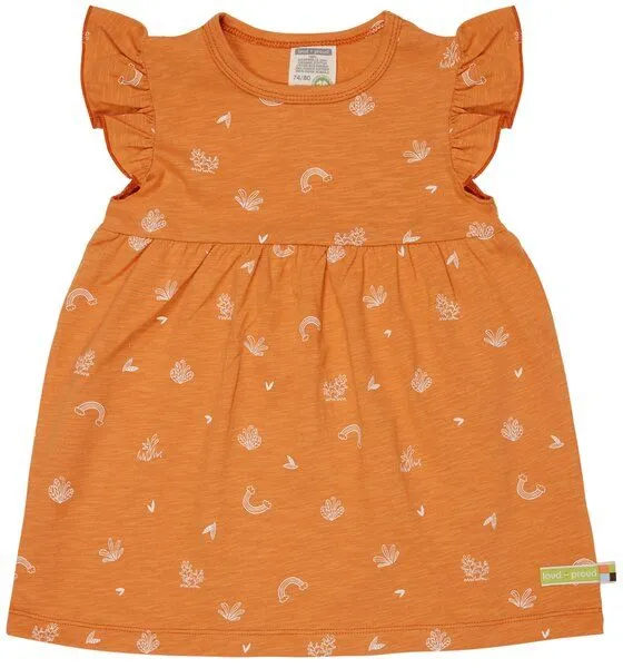 loud + proud loud + proud Babys & Kinder Kleid Slub Jersey, GOTS-zertifiziert, Carrot(orange), – Produktbild 2 von 2