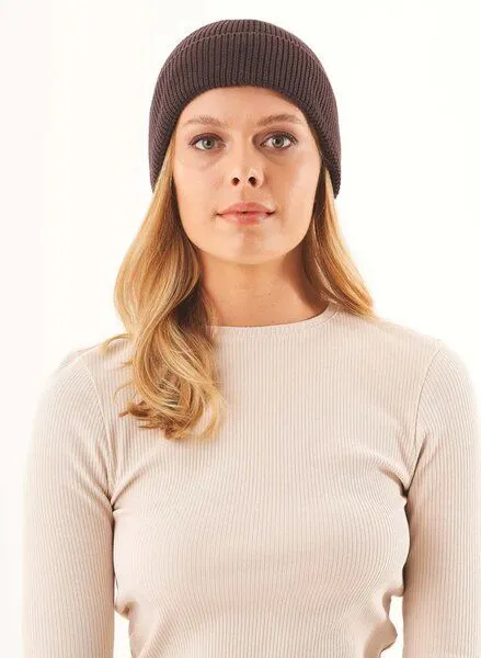 ORGANICATION ORGANICATION Unisex Strick-Beanie aus Bio-Baumwolle, Braun(espresso), – Produktbild 1 von 4