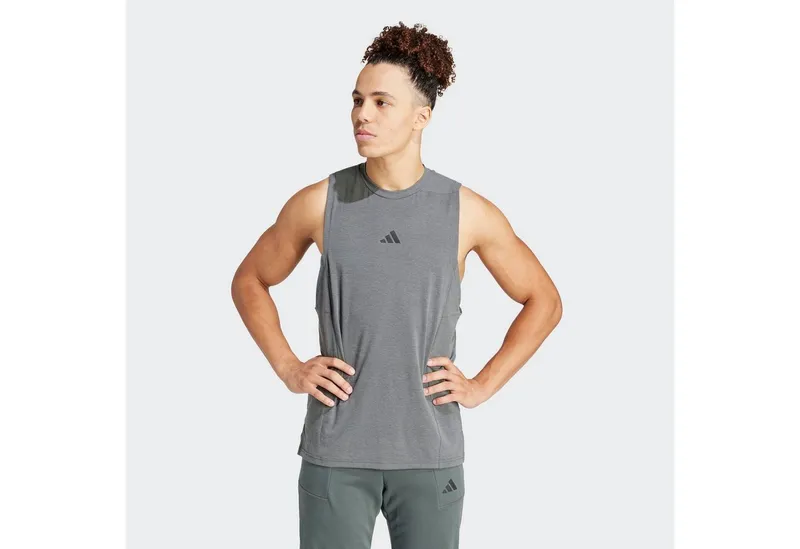 adidas Performance adidas Performance Tanktop D4T TANK mit Rundhalsausschnitt, ohne Verschluss, sportlicher Schnitt, Grau, – Produktbild 1 von 3