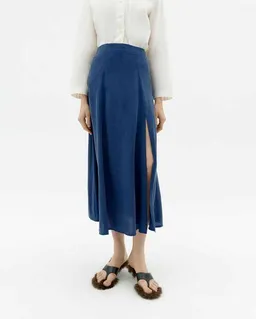 thinking mu thinking mu Tora Skirt - Damen Rock aus Cupro – Produktbild 1 von 1