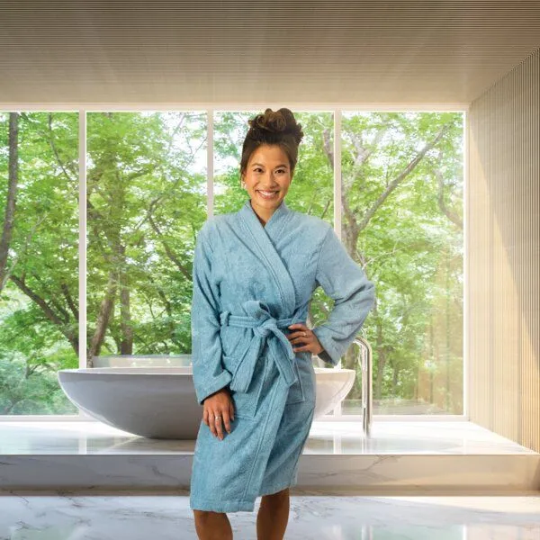Kayori Kayori Sento - Bademantel - 35% Tencel / 65% Bio-Baumwolle, Hellblau, – Produktbild 1 von 2