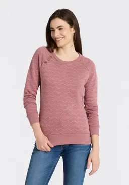 ragwear ragwear Sweatshirt DARIA ZIG ZAG O mit Zierknöpfen am Ausschnitt – Produktbild 1 von 1