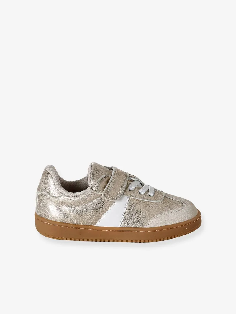 Vertbaudet Vertbaudet Sneakers mit Klettverschluss Mädchen, Gold, – Produktbild 2 von 4
