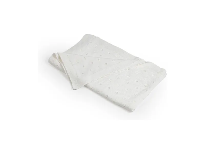 HANS NATUR HANS NATUR Babydecke Lochmuster Blume, 80x100 cm, Natur, – Produktbild 1 von 2