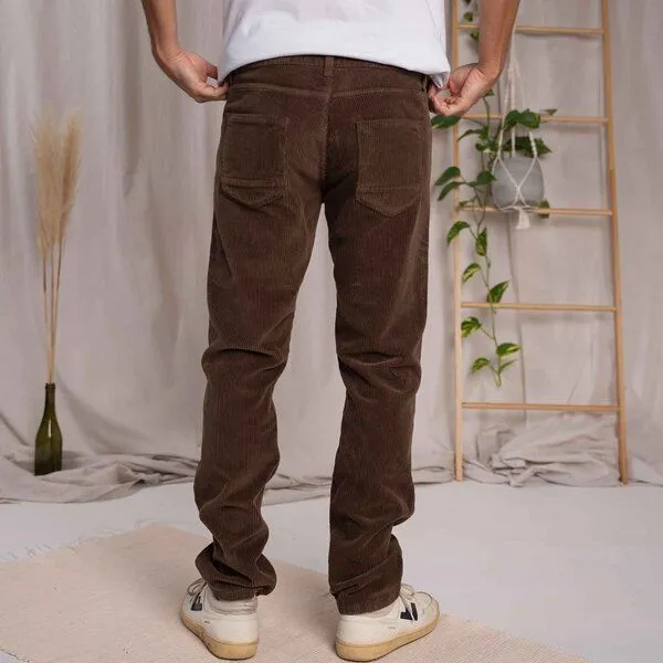 Vresh Clothing Vresh Clothing Vabius - Cordhose aus Biobaumwolle, Dunkelbraun, – Produktbild 3 von 4