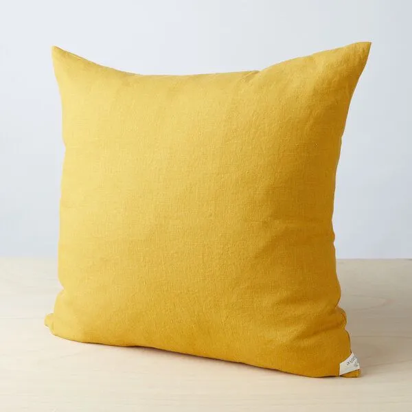 By Native By Native Kissenhülle 100% Leinen 50x50 cm, Safran, – Produktbild 2 von 3