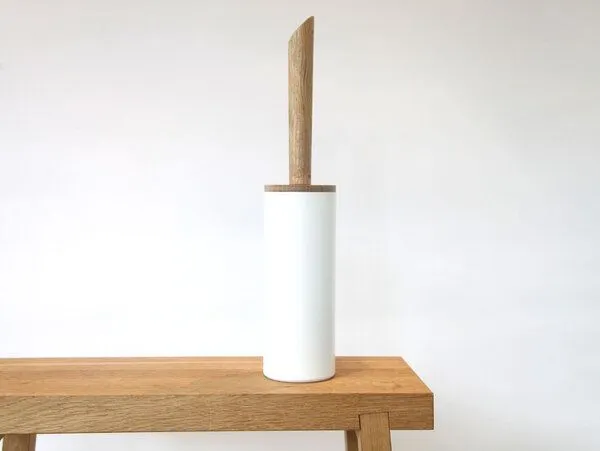 werkvoll by Lena Peter werkvoll by Lena Peter Upcycling WC-Bürste FIRE mit Eichegriff, Weiß, – Produktbild 2 von 5